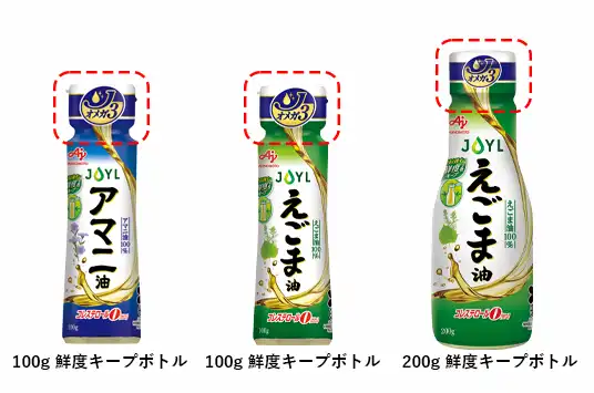 ⑤えごま油やアマニ油の、鮮度キープボトルのキャップ