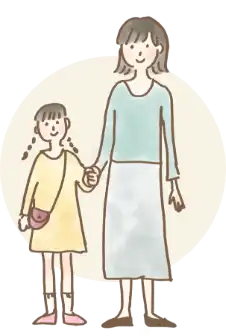 女性と女の子のイラスト