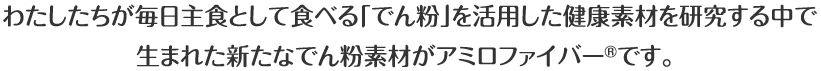 アミロファイバーはJ-オイルミルズが長年培った技術と知恵から誕生したレジスタントスターチを豊富に含んだコーンスターチです。アミロファイバーの特長についてご紹介します。