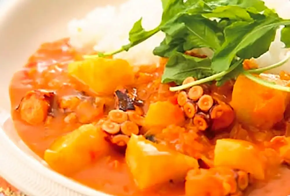 たこと長いものオリーブオイルカレー