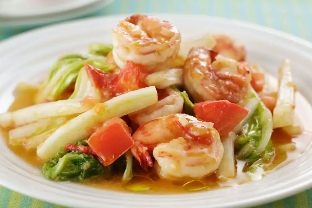 えびと白菜のトマト炒め