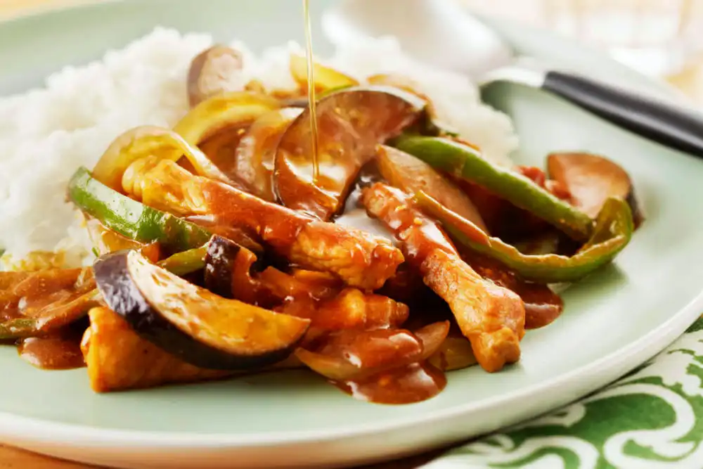 豚肉のなすピーフライパンカレー