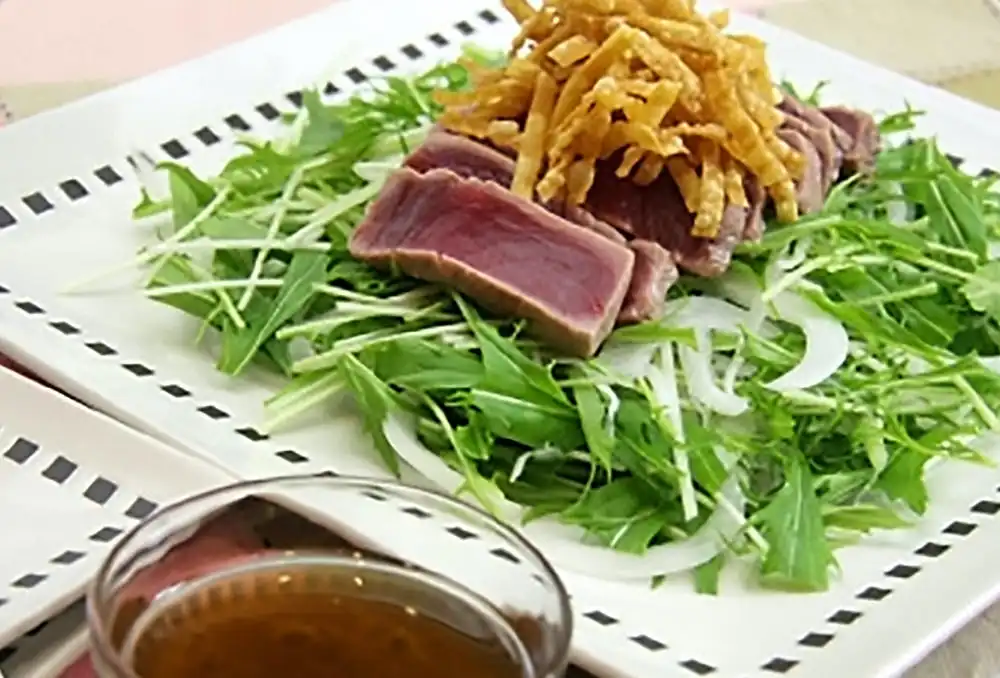まぐろとしゃきしゃき水菜の中華風サラダ