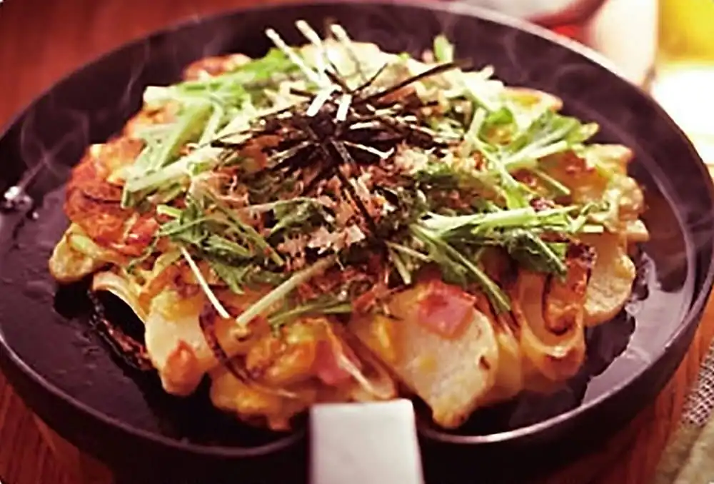 水菜と長いものお好み焼き