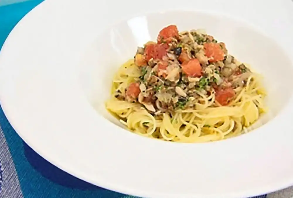 ツナとオリーブの冷製パスタ