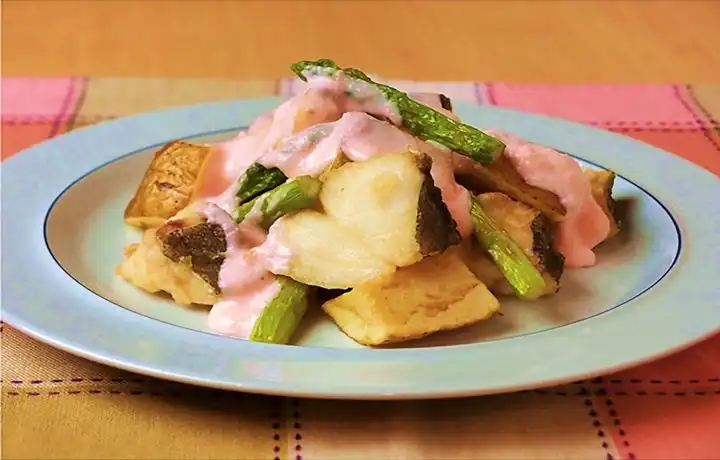 たらジャガのたらこミルクあんかけ