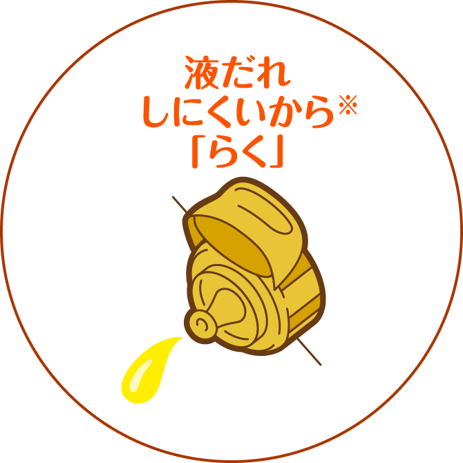 液だれしにくいから「らく」