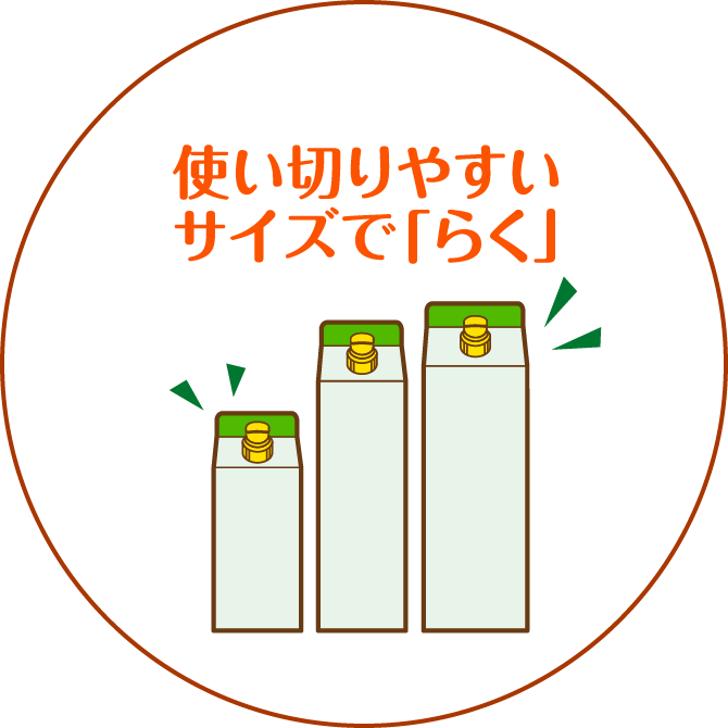 使い切りやすいサイズで「らく」